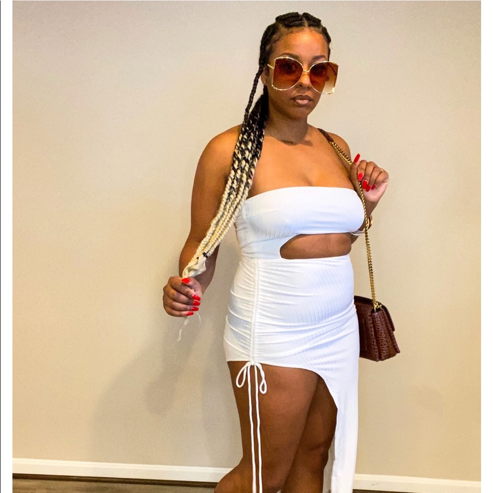 White cutout dress